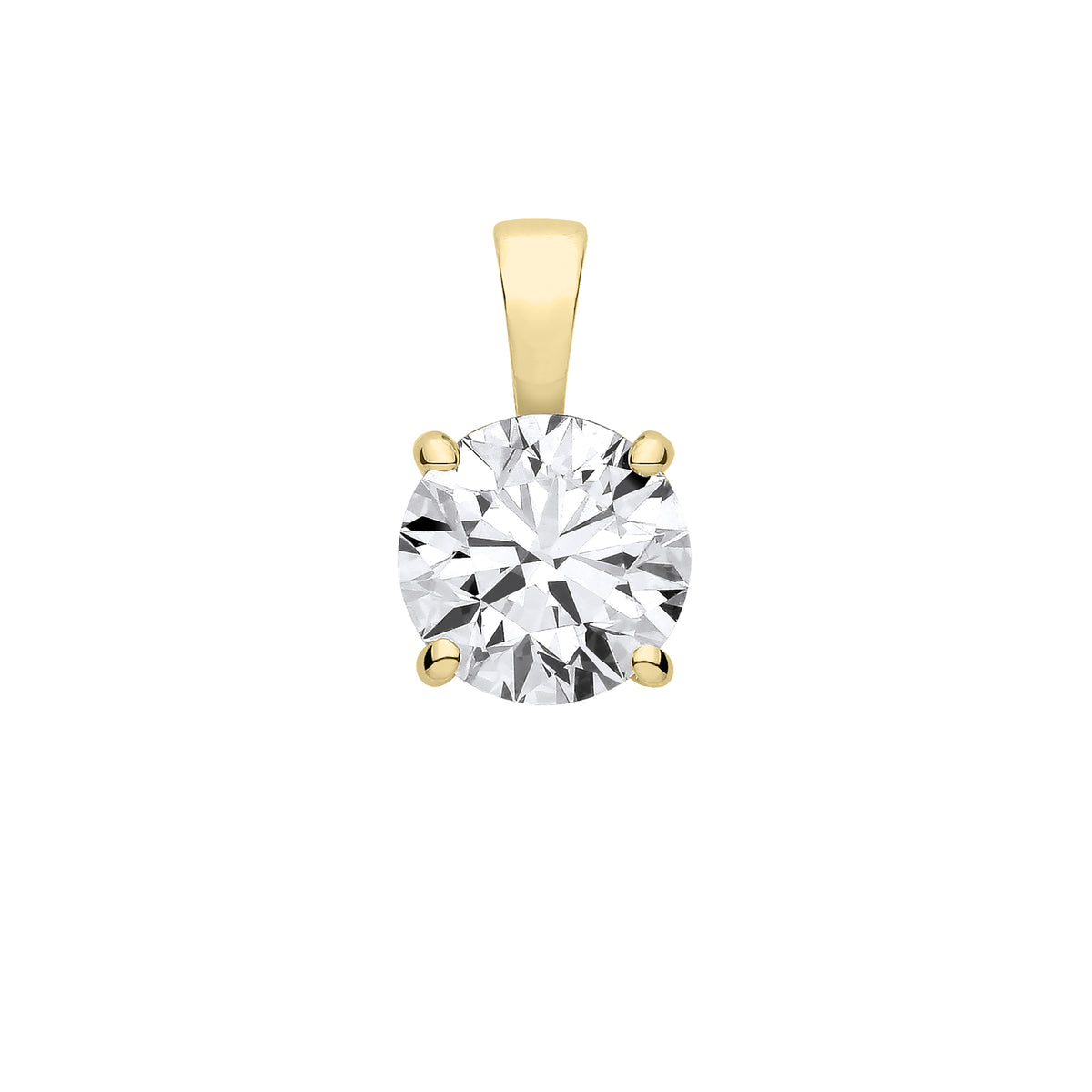 18ct Yellow Gold 2.00ct Solitaire Lab Grown Diamond Pendant IGI Certified