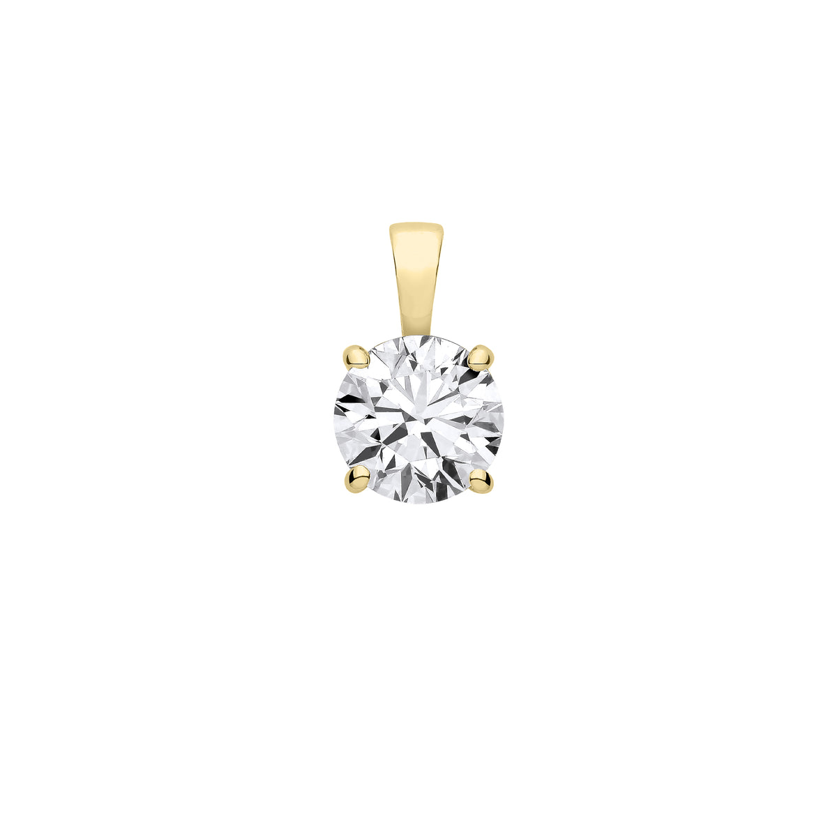 9ct Yellow Gold 1.00ct Solitaire Lab Grown Diamond Pendant IGI Certified