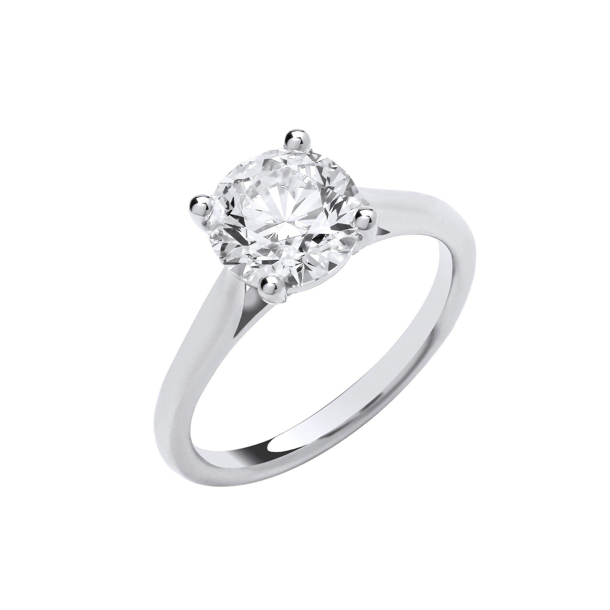 18ct White Gold 2.00ct Solitaire Lab Grown Diamond Ring IGI Certified
