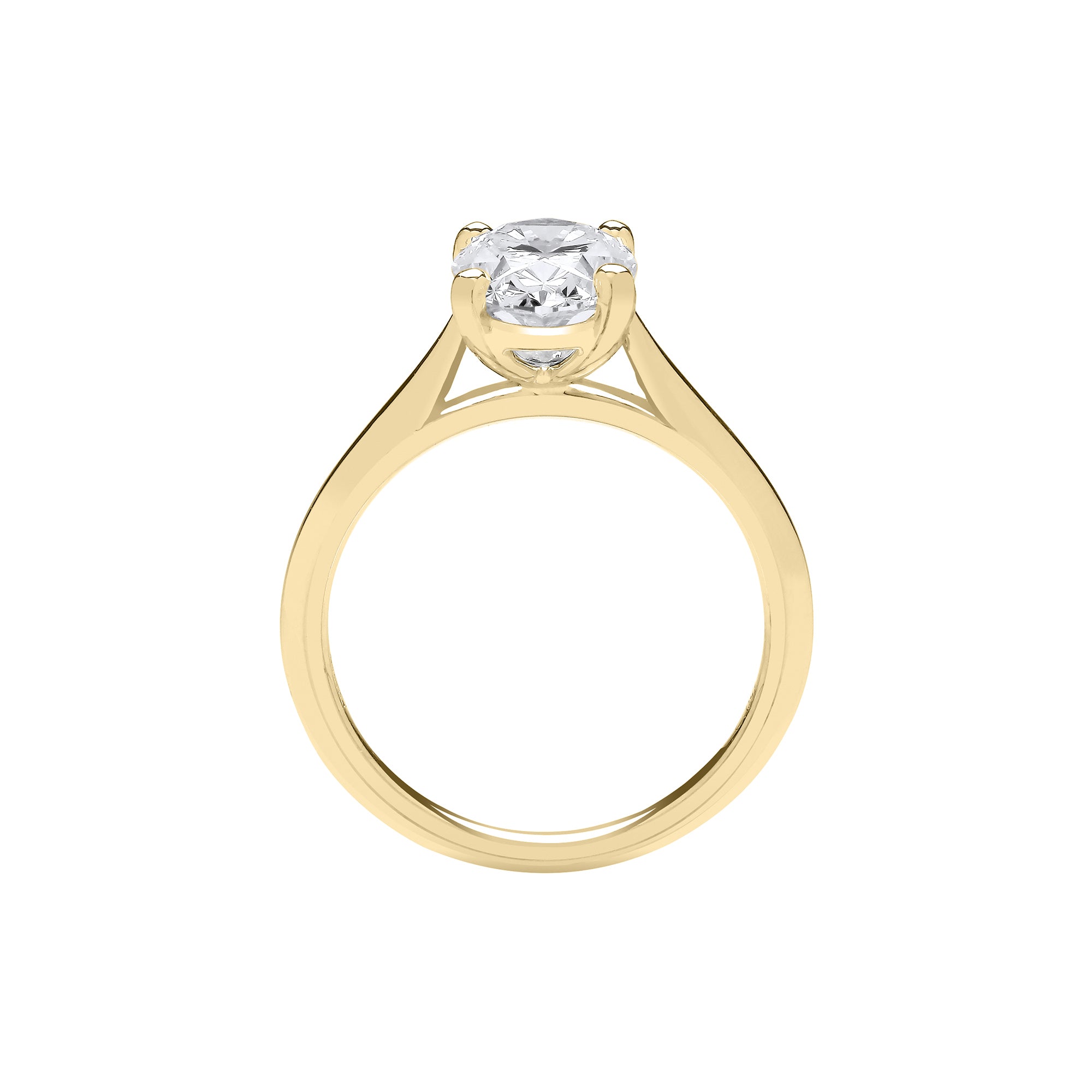 18ct Yellow Gold 2.00ct Oval Lab Grown Diamond Ring IGI Certified