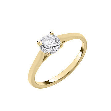 9ct Yellow Gold 1.00ct Solitaire Lab Grown Diamond Ring IGI Certified