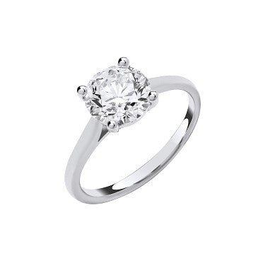 9ct White Gold 3.00ct Solitaire Lab Grow Diamond Ring IGI Certified