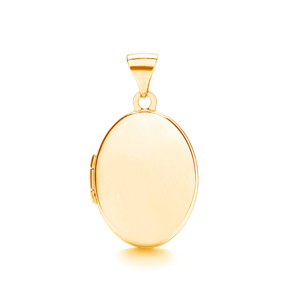 Locket Plain 9ct Yellow Gold Oval Shaped Plain Locket