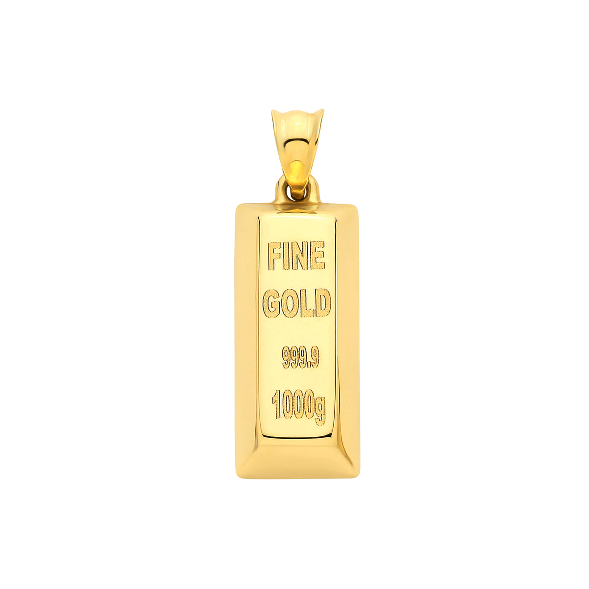 9ct Yellow Gold, Gold Bar Hollow Pendant