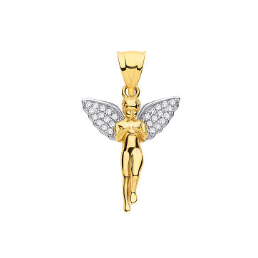 9ct Yellow Gold Praying Angel Hollow Pendant