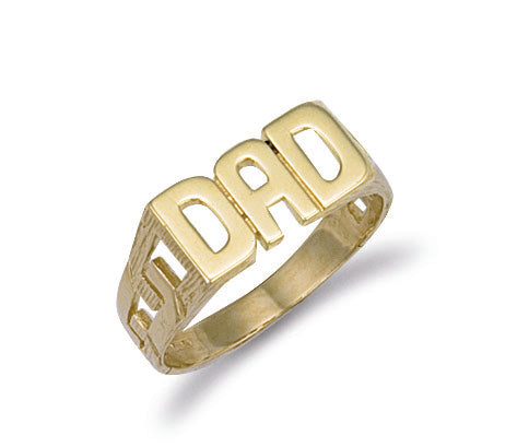 9ct Yellow Gold ID Sides Dad Ring