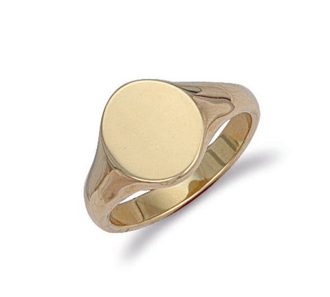 9ct Yellow Gold Oval Plain Signet Ring