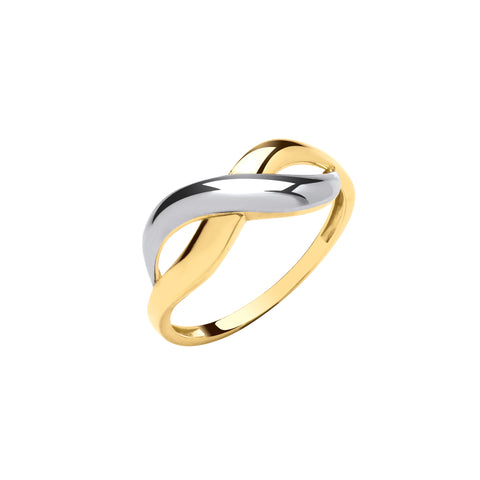 9ct Yellow & White Gold Infinity Ring