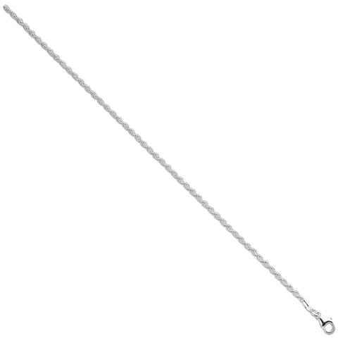 925 Sterling Silver 2.5mm Rope Chain