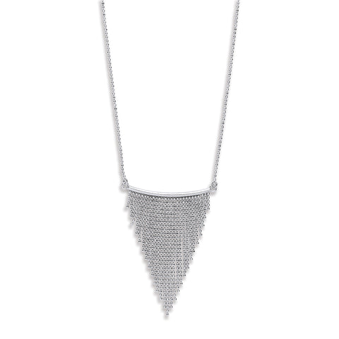 925 Sterling Silver Curtain Graduated Tassel Necklace