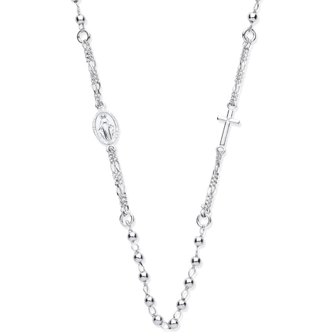 925 Sterling Silver Rosary Beads 18" Chain