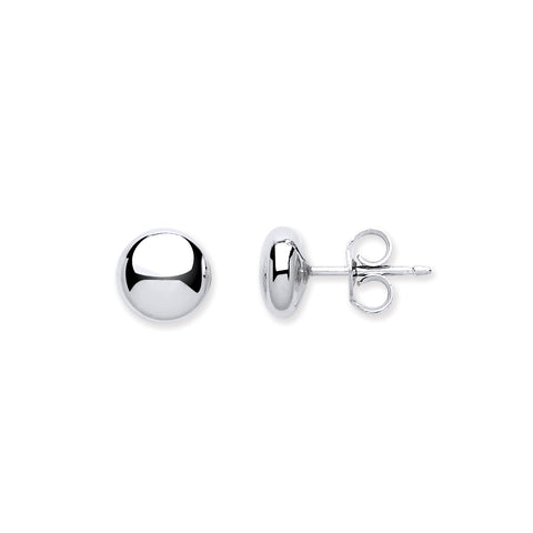925 Sterling Silver 7mm Button Stud Earrings