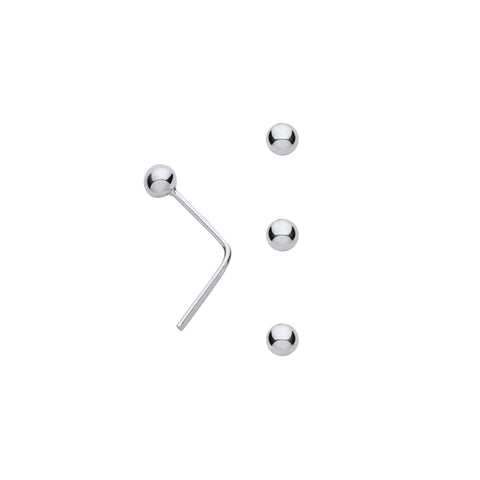 925 Sterling Silver 2.5mm Ball Nose Studs (pack of 3)