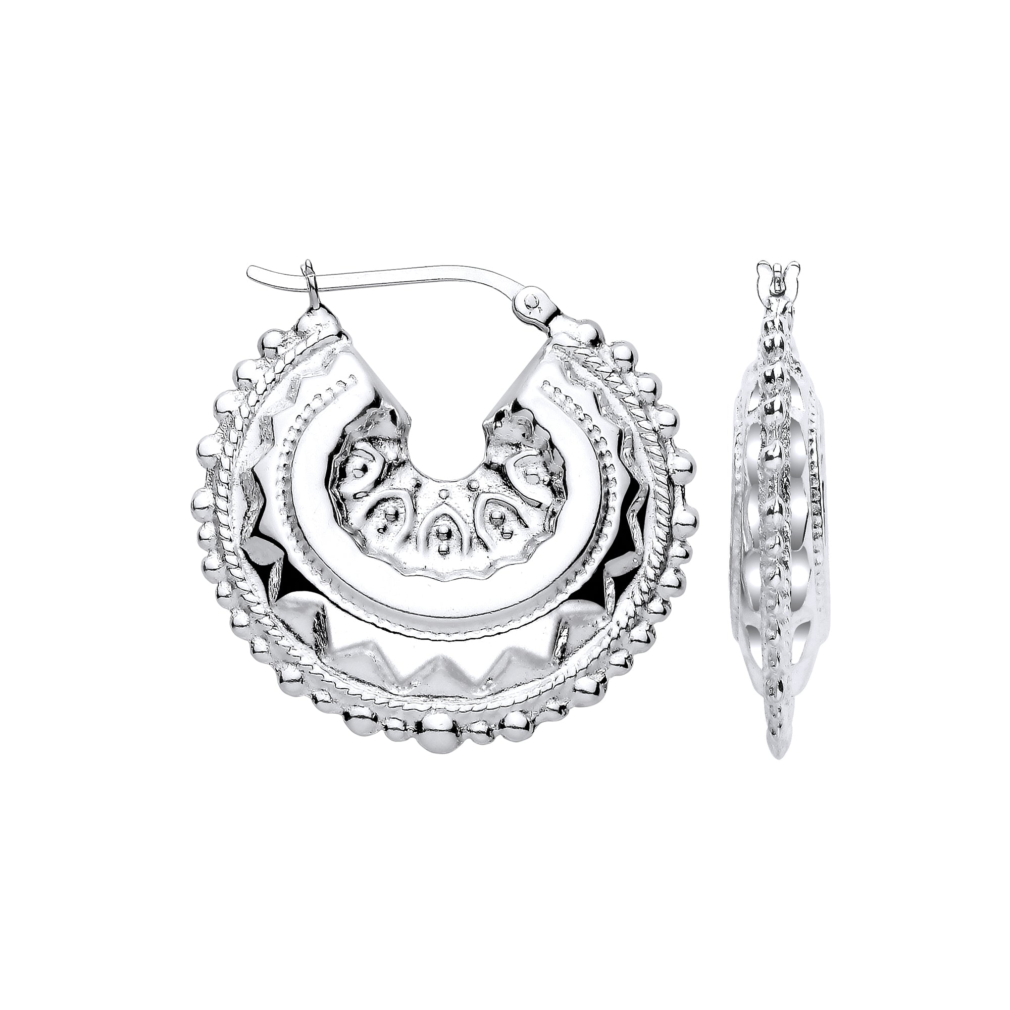 925 Sterling Silver Round 30mm Creole