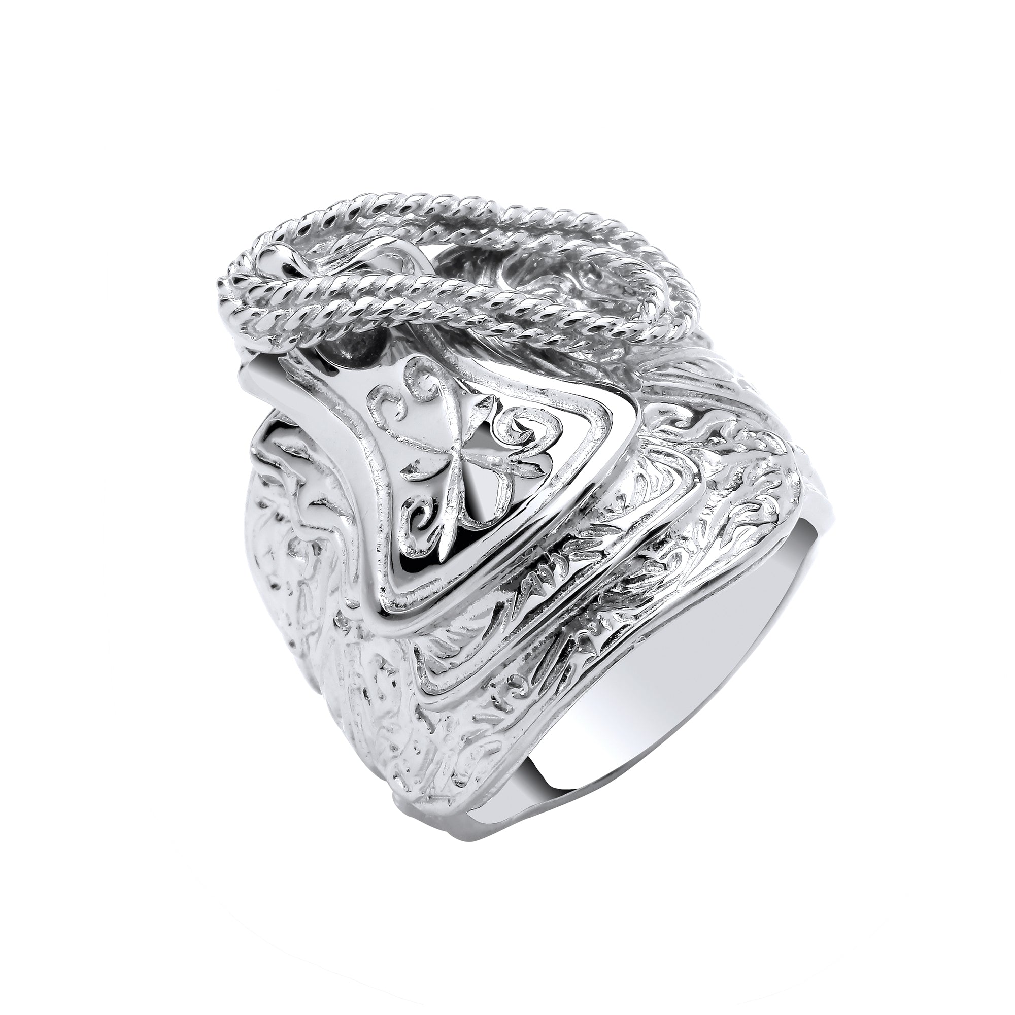 925 Sterling Silver Gents Large Saddle Ring