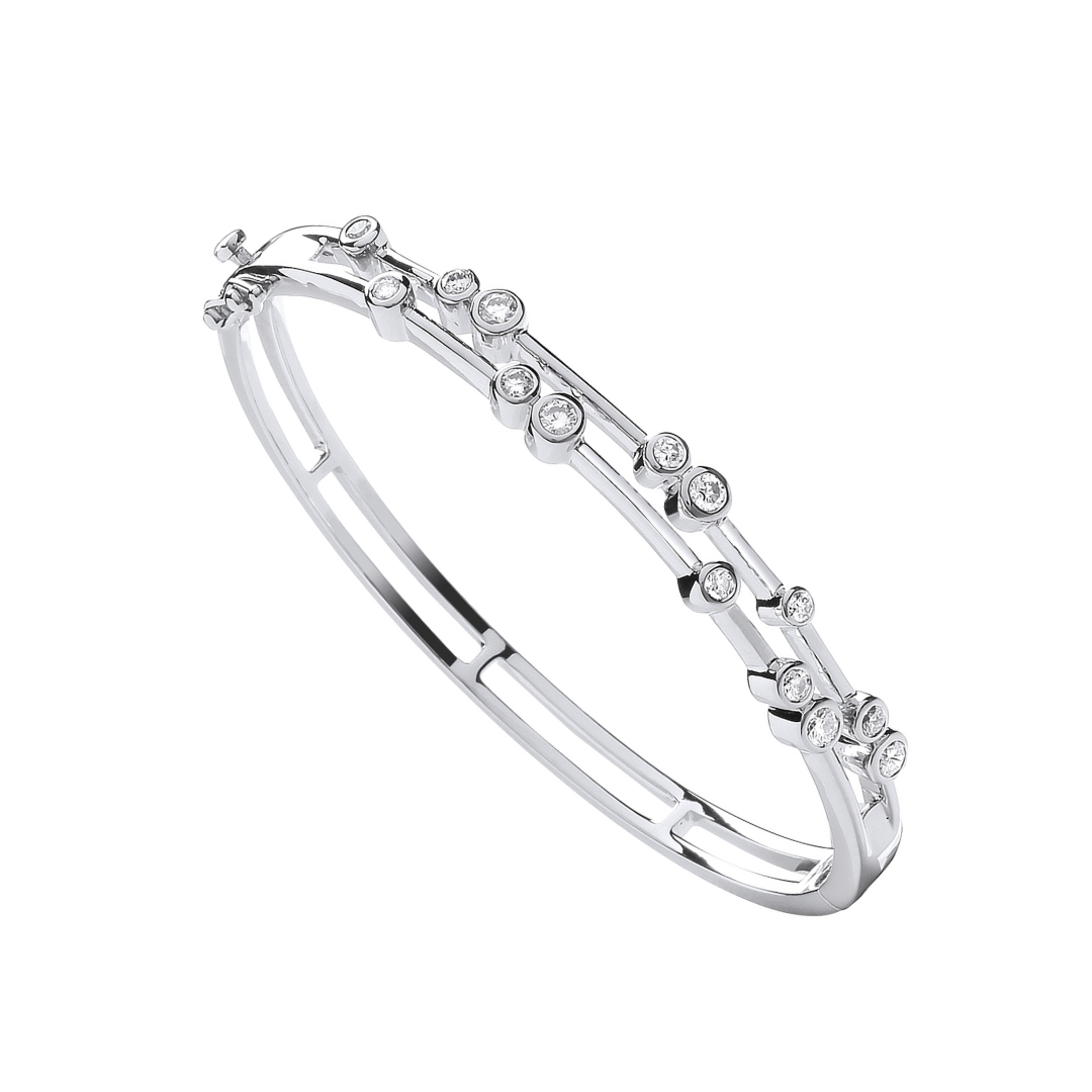 9ct White Gold 1.00ct Dress Diamond Bangle