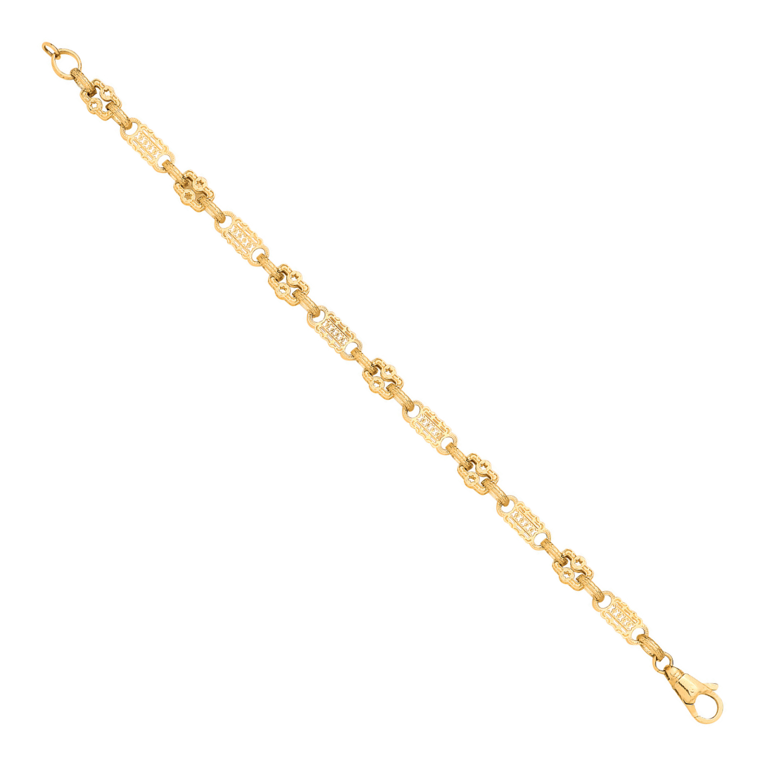 9ct Yellow Gold Stars & Bars Ladies Bracelet