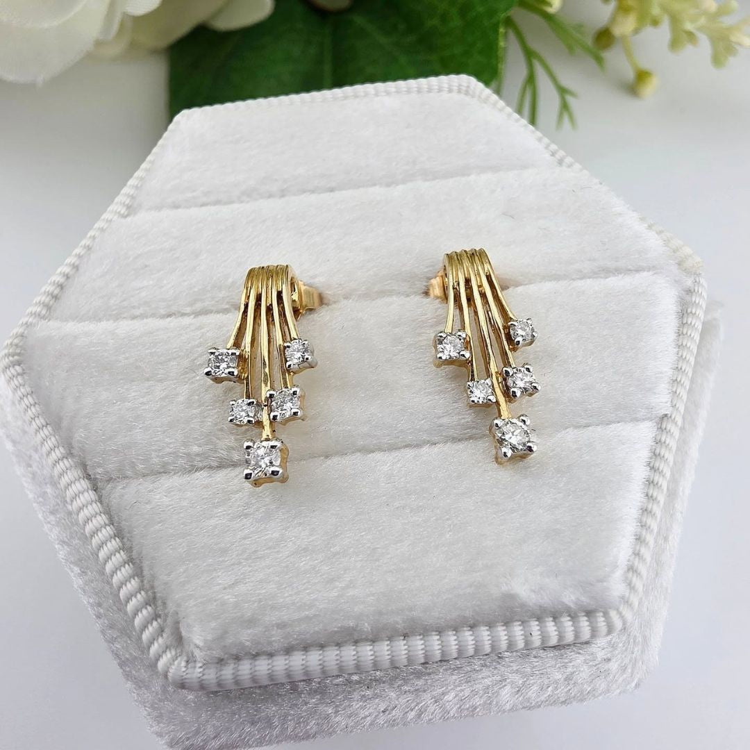 9ct Yellow Gold 0.25ct Diamond Studs Earrings