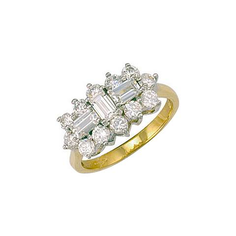 9ct Yellow Gold Cz Boat Ring