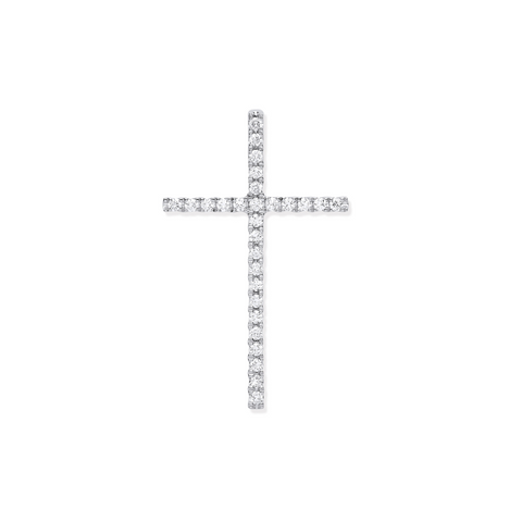 18ct White Gold 0.35ctw Diamond Set Cross Pendant