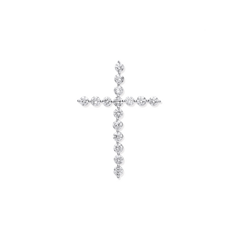 18ct White Gold 0.75ct Diamond Cross Pendant