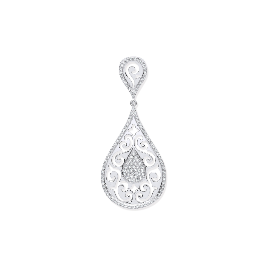 9ct White Gold 0.25ct Pear Shaped Diamond Pendant