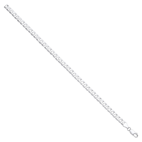 925 Sterling Silver 6.2mm Economy Flat Curb Chain