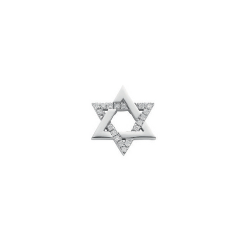 9ct White Gold 0.10ct Diamond Star of David Pendant