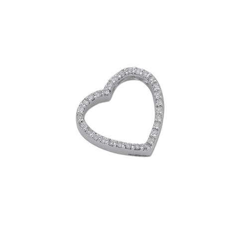 9ct White Gold 0.32ct Diamond Heart Pendant