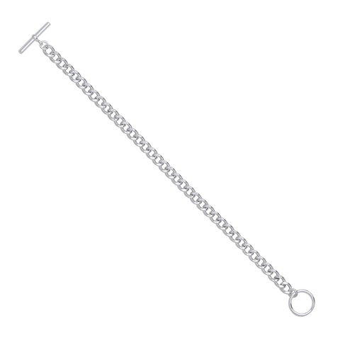 925 Sterling Silver T-Bar Curb Chain Necklace/Bracelet