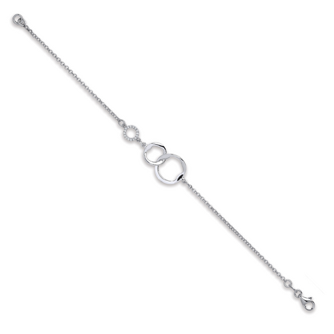 925 Sterling Silver Interlocking Circle Link Chain / Bracelet