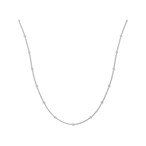 18ct White Gold 1.00ct Diamond by the yard Necklace (36in/91cm)