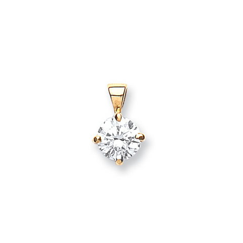 18ct Yellow Gold 0.50ct Claw Set Diamond Solitaire Pendant