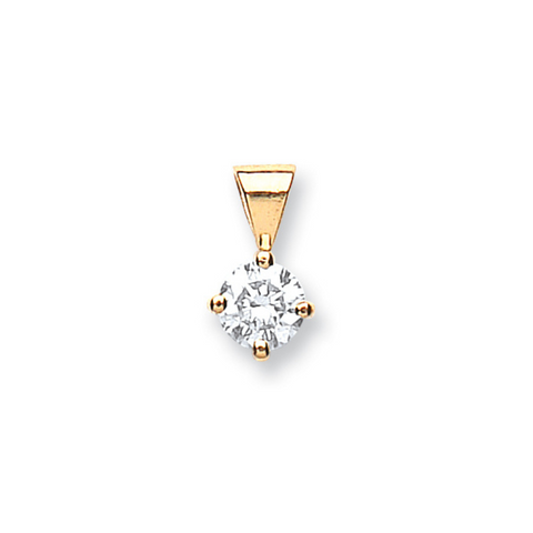 18ct Yellow Gold 0.35ct Claw Set Diamond Solitaire Pendant