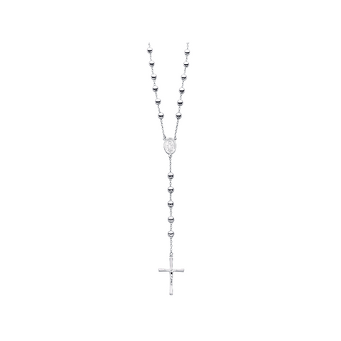 925 Sterling Silver 28" Rosary Beads Chain