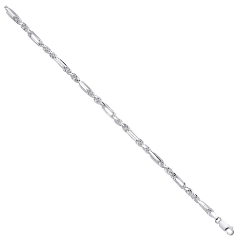925 Sterling Silver 4.7mm Fancy Rope Chain & Bracelet