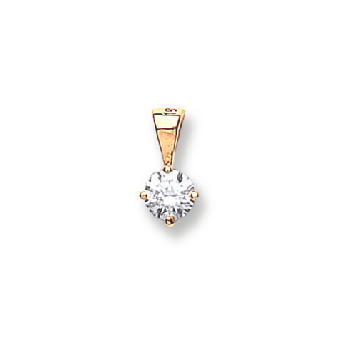 18ct Yellow Gold 0.15ct Claw Set Diamond Solitaire Pendant