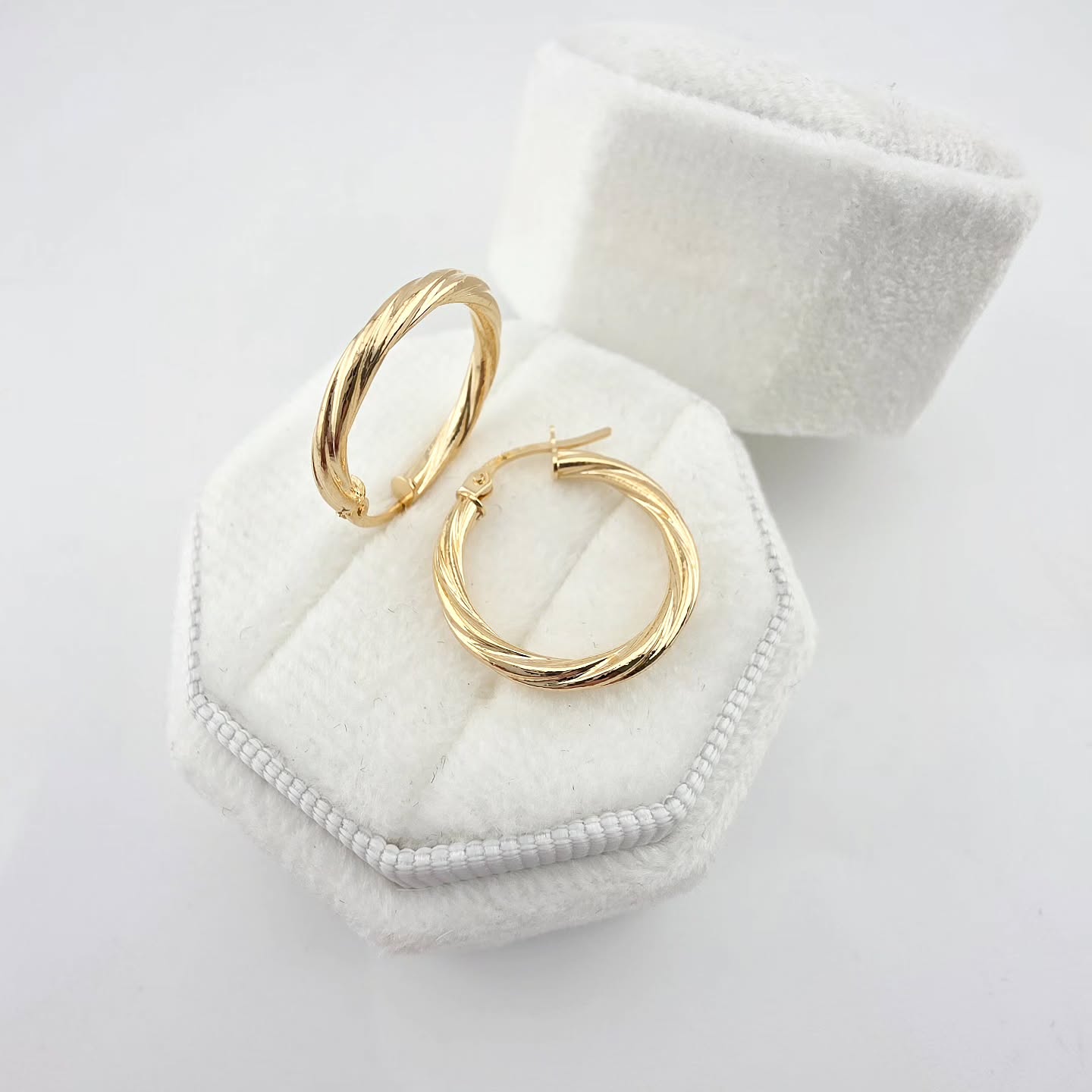 9ct Yellow Gold 19mm Twisted Hoop Earrings