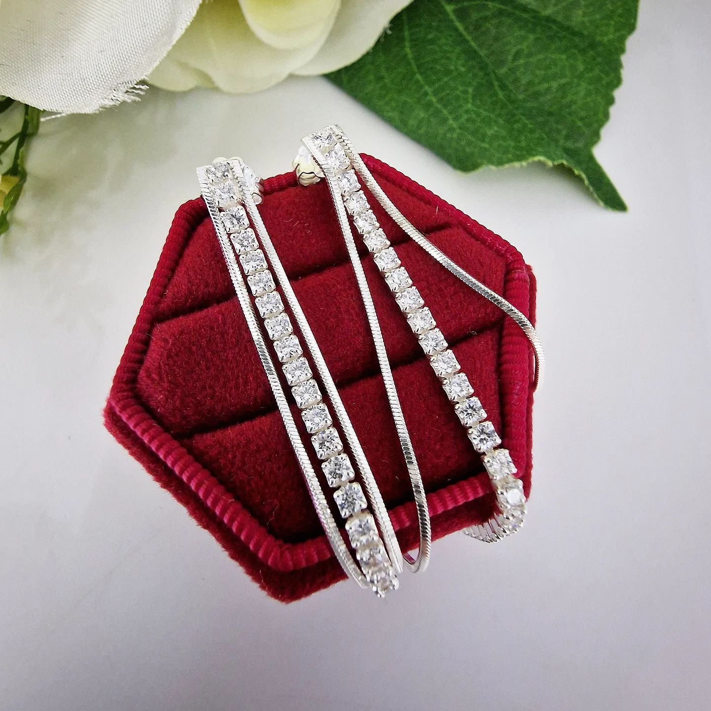 925 Sterling Silver 55mm Line Drop Earrings
