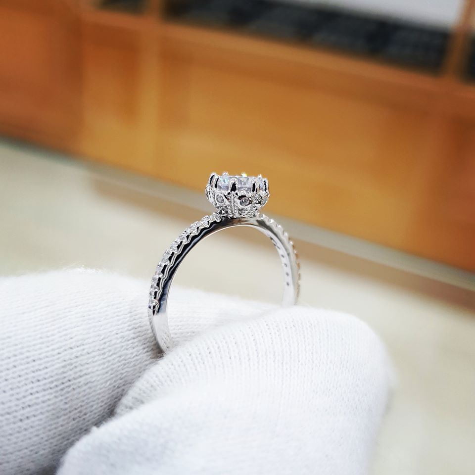 925 Sterling Silver 1ct Cz Vintage Solitaire Ring