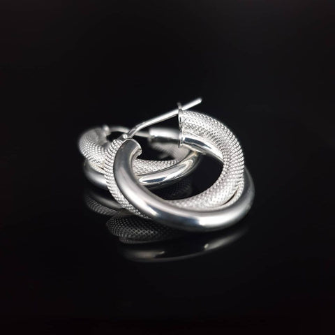 925 Sterling Silver 25mm Double Hoop Earrings