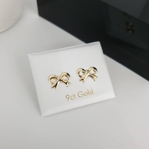 9ct Yellow Gold Bow Studs