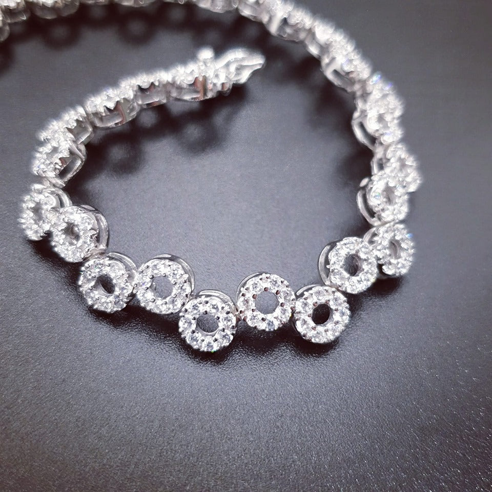 925 Sterling Fancy Ladies Cz Bracelet