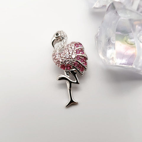 925 Sterling Silver Flamingo Pendant with Chain