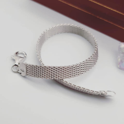925 Sterling Silver Tight Mesh Chain Bracelet