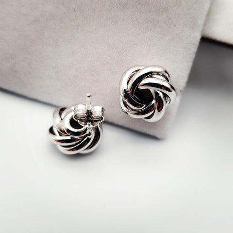 925 Sterling Silver 12mm Knot Studs