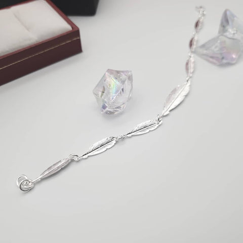 925 Sterling Silver Feather Ladies Bracelet