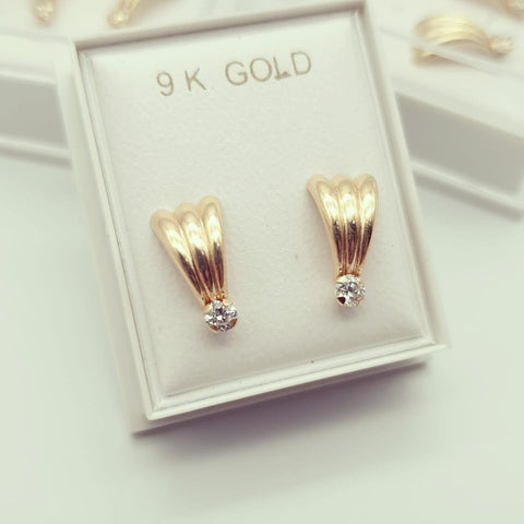 9ct Yellow Gold Fancy Stud Earrings