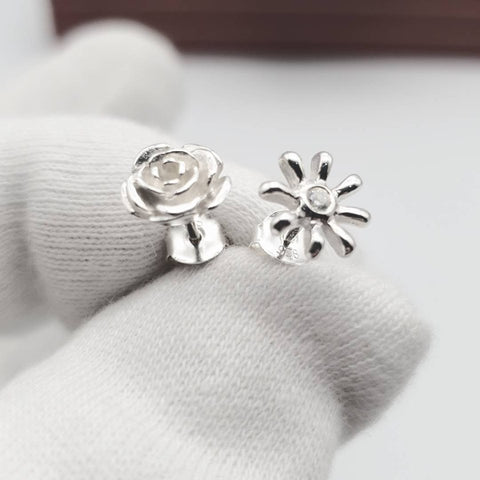 925 Sterling Silver Rose Studs