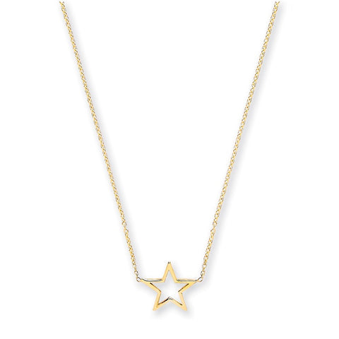 9ct Yellow Gold Rolo Chain with Star Adjustable from 18" to 16"/14"